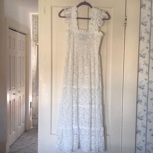 Ellie Nap Dress in White Lace, Medium